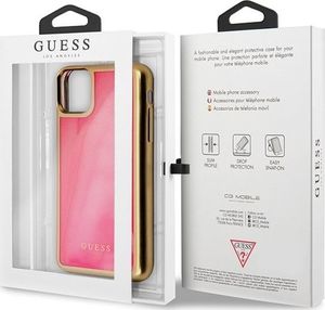 Guess Guess GUHCN61GLTRPI iPhone 11 różowy /pink hard case Glow in the Dark Sand Matte 7