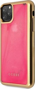 Guess Guess GUHCN65GLTRPI iPhone 11 Pro Max różowy/pink hard case Glow in the Dark Sand Matte 2