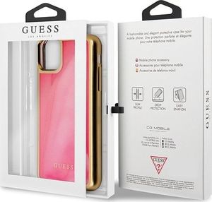 Guess Guess GUHCN65GLTRPI iPhone 11 Pro Max różowy/pink hard case Glow in the Dark Sand Matte 7