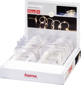 Hama ŁAŃCUCH LED USB, BIAŁY 3M, DISPLAY 4