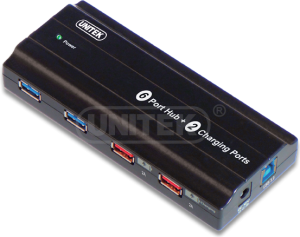 HUB USB Unitek Y-3181 6x USB 3.0 z zasilaniem. +2 iPad charg 1
