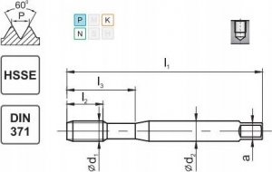 Fanar GWINTOWNIK M10 DIN-371C L40 LH (6H) HSSE 800 1