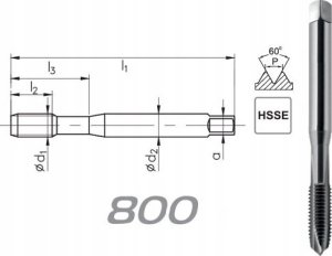 Fanar GWINTOWNIK UNC 5/16-18 DIN-371B (2B) HSSE 800 1