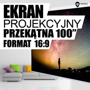 Ekran do projektora 4World Ekran projekcyjny ścienny + kabel HDMI gratis 221x124 (100cali,16:9) Matt White-Z08441 6