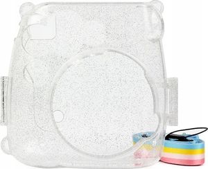 Pokrowiec LoveInstant Futerał Etui Pokrowiec Do Fujifilm Instax Mini 9 8 - Przezroczysty / Brokat 2