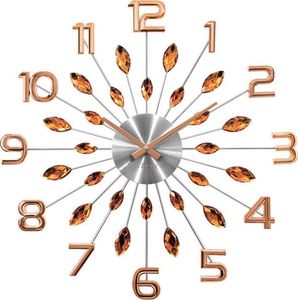 Lavvu zegar ścienny LCT1192 z kryształkami, średnica 49 cm uniwersalny 1