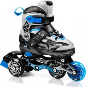 Rolki Spokey Quattro 4w1 z wymienną płozą regulowane niebieskie r. 34-37 2