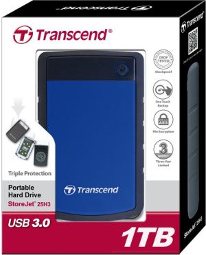 Dysk zewnętrzny HDD Transcend 25H3B 1TB Czarno-niebieski (TS1TSJ25H3B) 5