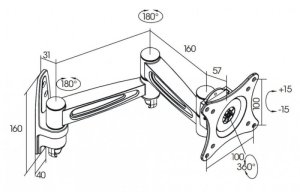 Manhattan Uchwyt ścienny 423670 13'' - 27'' 4