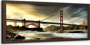 Feeby Obraz w ramie brązowej, Golden Gate most 120x40 1