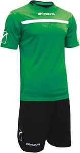 Givova Givova Komplet Piłkarski Kit One Zielono-czarny 3XS 1