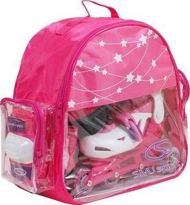 Rolki SMJ sport Combo Set 2w1 z wymienną płozą regulowane różowe r. 26-29 11