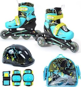 Rolki SMJ sport Rolki Combo Diego turkusowe r. 31-34 + kask + ochraniacze + torba 1