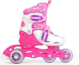 Rolki SMJ sport Combo Set 2w1 z wymienną płozą regulowane różowe r. 30-33 4