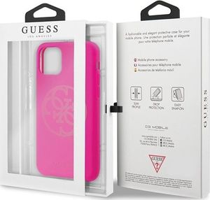 Guess Guess GUHCN65LS4GFU iPhone 11 Pro Max fuksja/fuchsia hard case Silicone 4G Tone On Tone uniwersalny 5