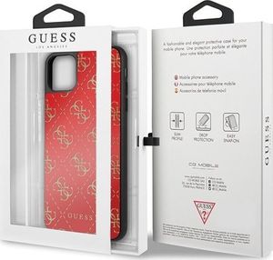 Guess Guess GUHCN654GGPRE iPhone 11 Pro Max czerwony/red hard case 4G Double Layer Glitter uniwersalny 7