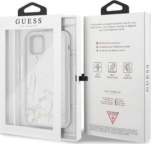 Guess Guess GUHCN58HYMAWH iPhone 11 Pro biały/white Marble uniwersalny 7