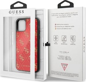 Guess Guess GUHCN584GGPRE iPhone 11 Pro czerwony/red hard case 4G Double Layer Glitter uniwersalny 7