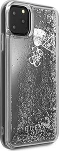 Guess Guess GUHCN65GLHFLSI iPhone 11 Pro Max srebrny/silver hard case Glitter Hearts uniwersalny 5