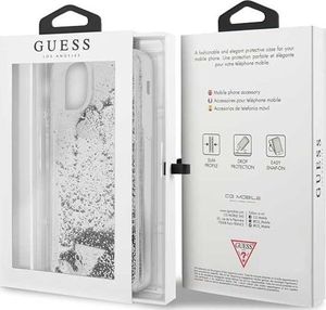 Guess Guess GUHCN65GLHFLSI iPhone 11 Pro Max srebrny/silver hard case Glitter Hearts uniwersalny 7