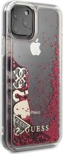 Guess Guess GUHCN58GLHFLRA iPhone 11 Pro raspberry hard case Glitter Hearts uniwersalny 5