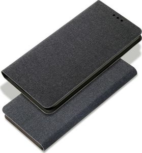 Hurtel Fabric Flip kabura etui pokrowiec z klapką Xiaomi Redmi Note 8 Pro czarny uniwersalny 4