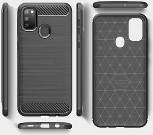 Hurtel Carbon Case etui Samsung Galaxy M30s czarne 5