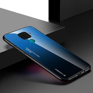 Hurtel Gradient Glass etui pokrowiec nakładka ze szkła hartowanego Huawei Mate 30 Lite / Huawei Nova 5i Pro czarno-niebieski uniwersalny 12