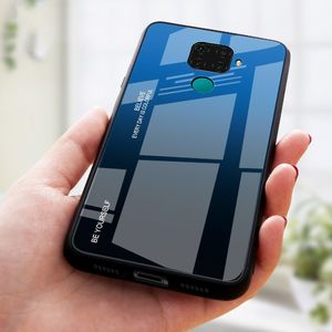 Hurtel Gradient Glass etui pokrowiec nakładka ze szkła hartowanego Huawei Mate 30 Lite / Huawei Nova 5i Pro czarno-niebieski uniwersalny 2