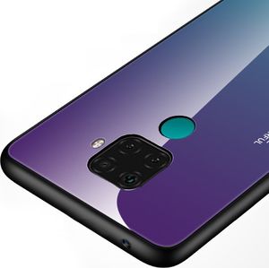 Hurtel Gradient Glass etui pokrowiec nakładka ze szkła hartowanego Huawei Mate 30 Lite / Huawei Nova 5i Pro czarno-niebieski uniwersalny 4