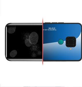 Hurtel Gradient Glass etui pokrowiec nakładka ze szkła hartowanego Huawei Mate 30 Lite / Huawei Nova 5i Pro czarno-niebieski uniwersalny 8