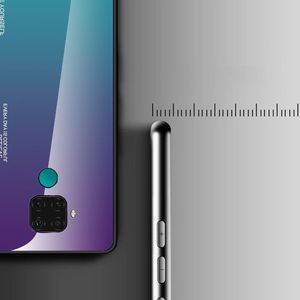 Hurtel Gradient Glass etui pokrowiec nakładka ze szkła hartowanego Huawei Mate 30 Lite / Huawei Nova 5i Pro czarno-niebieski uniwersalny 10