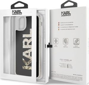 Karl Lagerfeld Karl Lagerfeld KLHCN65KAGBK iPhone 11 Pro Max czarny/black Karl logo Glitter uniwersalny 7