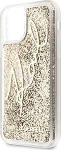Karl Lagerfeld Karl Lagerfeld KLHCN58TRKSGO iPhone 11 Pro złoty/gold Glitter Signature uniwersalny 3