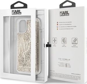 Karl Lagerfeld Karl Lagerfeld KLHCN58TRKSGO iPhone 11 Pro złoty/gold Glitter Signature uniwersalny 7