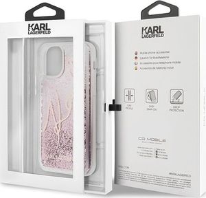 Karl Lagerfeld Karl Lagerfeld KLHCN65TRKSRG iPhone 11 Pro Max różowo-złoty/rose gold Glitter Signature uniwersalny 7