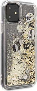 Karl Lagerfeld Karl Lagerfeld KLHCN61ROGO iPhone 11 czarno-złoty/black & gold hard case Glitter uniwersalny 5