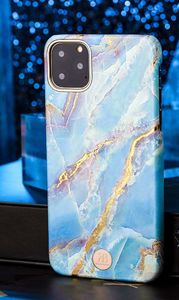 Kingxbar Kingxbar Marble Series eleganckie etui pokrowiec z nadrukiem marmur iPhone 11 Pro Max niebieski uniwersalny 2