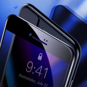 Baseus Baseus szkło na cały ekran Full Screen z ramką 0.23mm 9H Anti-bluelight iPhone 8 / iPhone 7 czarny (SGAPIPH8N-HPE01) uniwersalny 8