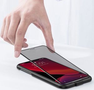 Baseus Baseus 2x szkło na cały ekran Full Screen 0.3mm 9H Privacy Anti-Spy iPhone 11 Pro Max / iPhone XS Max + pozycjoner czarny (SGAPIPH65S-WC01) uniwersalny 18