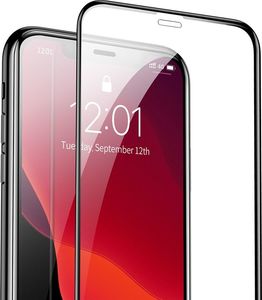 Baseus Baseus zestaw 2x szkło na cały ekran Full Screen z ramką 0.3mm 9H iPhone 11 Pro / iPhone XS / iPhone X + pozycjoner czarny (SGAPIPH58S-KC01) uniwersalny 3