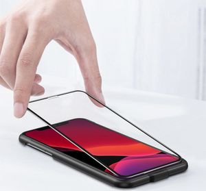 Baseus Baseus 2x szkło na cały ekran Full Screen z ramką 0.3mm 9H Anti-bluelight iPhone 11 Pro / iPhone XS / iPhone X + pozycjoner czarny (SGAPIPH58S-KD01) uniwersalny 17