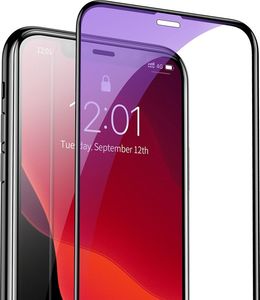 Baseus Baseus 2x szkło na cały ekran Full Screen z ramką 0.3mm 9H Anti-bluelight iPhone 11 Pro / iPhone XS / iPhone X + pozycjoner czarny (SGAPIPH58S-KD01) uniwersalny 3