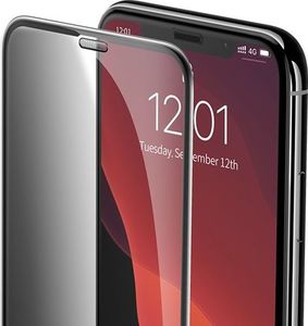 Baseus Baseus 2x szkło na cały ekran Full Screen 0.3mm 9H Privacy Anti-Spy iPhone 11 Pro / iPhone XS / iPhone X + pozycjoner czarny (SGAPIPH58S-WC01) uniwersalny 3