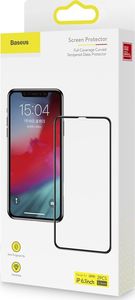 Baseus Baseus zestaw 2x szkło na cały ekran Full Screen z ramką 0.3mm 9H iPhone 11 / iPhone XR + pozycjoner czarny (SGAPIPH61S-KC01) uniwersalny 19