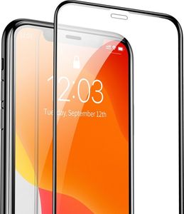 Baseus Baseus zestaw 2x szkło na cały ekran Full Screen z ramką 0.3mm 9H iPhone 11 / iPhone XR + pozycjoner czarny (SGAPIPH61S-KC01) uniwersalny 3