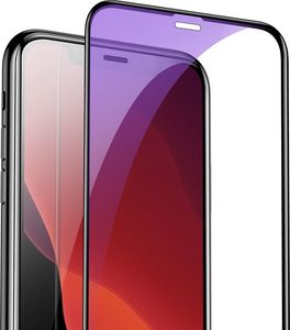 Baseus Baseus 2x szkło na cały ekran Full Screen z ramką 0.3mm 9H Anti-bluelight iPhone 11 Pro Max / iPhone XS Max + pozycjoner czarny (SGAPIPH65S-KD01) uniwersalny 3