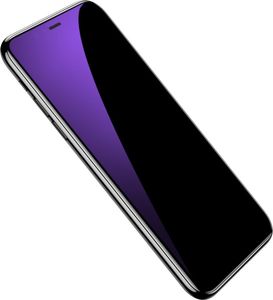 Baseus Baseus 2x szkło na cały ekran Full Screen z ramką 0.3mm 9H Anti-bluelight iPhone 11 Pro Max / iPhone XS Max + pozycjoner czarny (SGAPIPH65S-KD01) uniwersalny 5