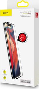 Baseus Baseus szkło na cały ekran Full Screen z ramką 0.23mm 9H Anti-bluelight iPhone 11 Pro / iPhone XS / iPhone X + pozycjoner czarny (SGAPIPH58-ATE01) uniwersalny 19