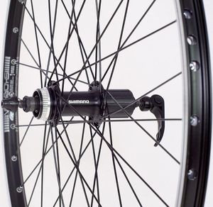 Rodi Koło tylne 26" pod hamulec tarczowy CenterLock, piasta Shimano FH-RM 33 8,9,10 rzędowa, obręcz Rodi Skorpion czarna Uniwersalny 2